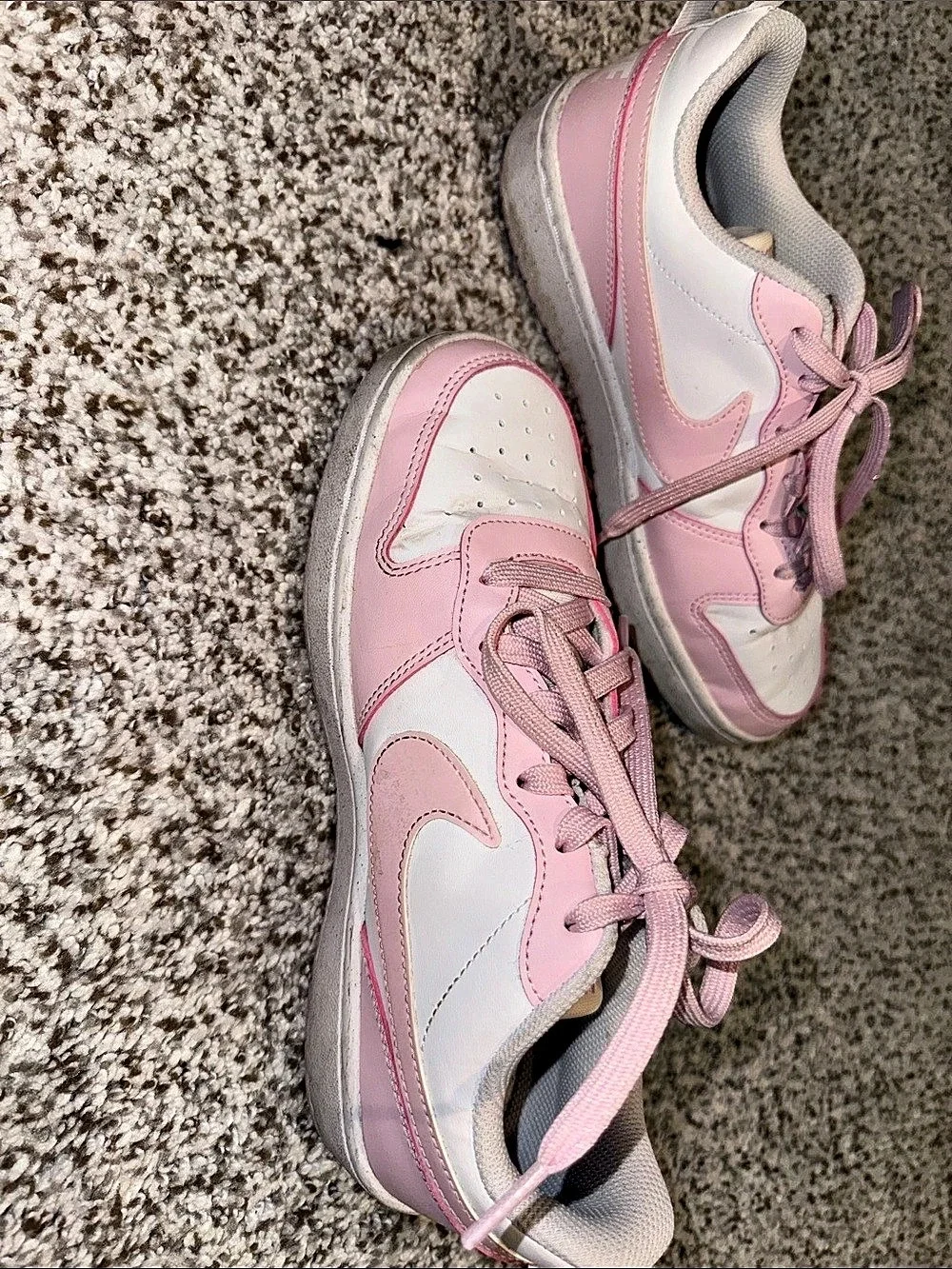 Nike Court Borough Low Recraft Pink & White Sneakers Girls US 6Y